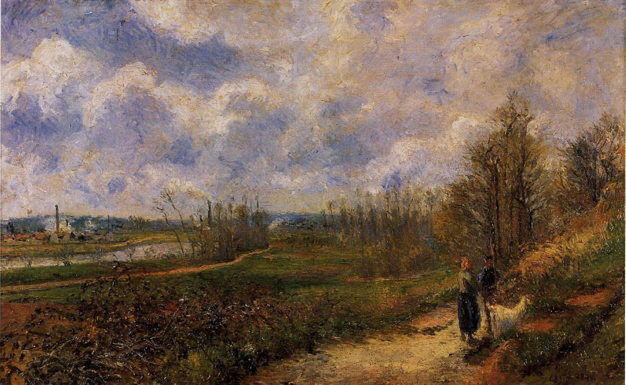 Path to Le Chou, Pontoise - Camille Pissarro Paintings
